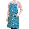 thumbnail image 5 of Cartoon Construction Vehicles Cranes Apron-Garden Aprons for Women with Pockets-Cotton Linen Waterproof Kitchen Cooking Gardening Aprons Adjustable for Kitchen,Cooking,BBQ and Salon 33x27 Inch, 5 of 7