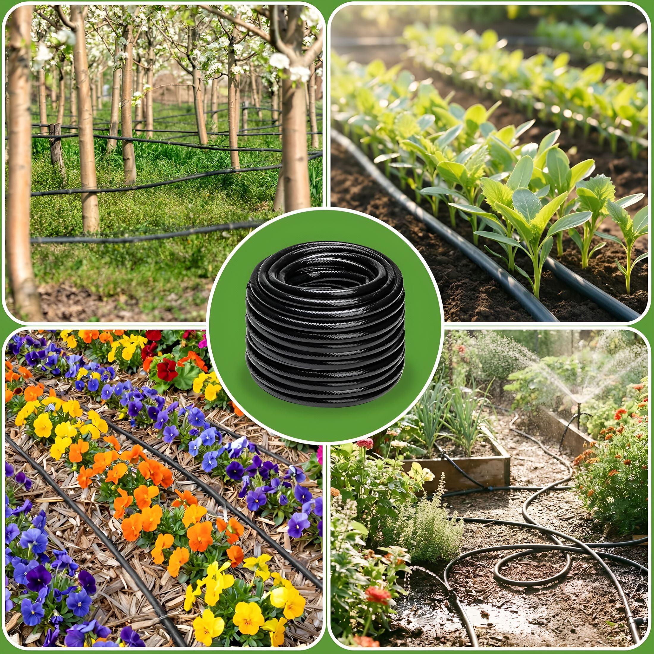 ICERUN 1/2 Inch Drip Irrigation Tubing-98.4Ft/30M Main Tubing Hose for Garden Irrigation System Kit,Plant Watering Irrigation Line Tubing