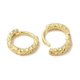 thumbnail image 2 of 10 Pair Textured Ring Brass Huggie Hoop Earrings for Women Real 18K Gold Plated 0.45x0.08 inch(1.15x0.2cm), 2 of 2