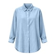 thumbnail image 4 of Womens Button Down Shirts Business Long Sleeve Lapel Collared Solid Color Fashion Tops Spring Dressy Work Blouses 2026, 4 of 4