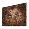 thumbnail image 2 of Designart 'Close Up Of Wolf Eyes In The Grass' Farmhouse Print on Natural Pine Wood, 2 of 5