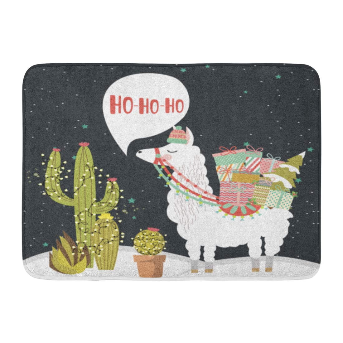 KDAGR Red Lama Merry Christmas Fun Alpaca Cactus Hat Holiday Box