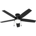 thumbnail image 2 of Hunter - Anisten Indoor Low Profile Ceiling Fan With Light, 52-inch, Matte Black, Modern-style, 3-speed WhisperWind Motor, 52836, for Living Rooms, Bedrooms, 2 of 15