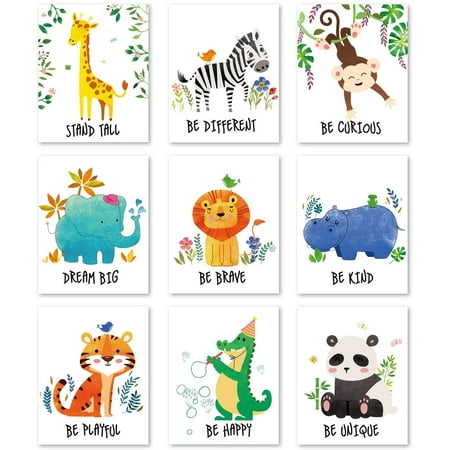9 Pieces Jungle Animals Wall Art Prints Jungle Animal Poster Wall Decals with Unframed Pictures Safari Animals Birthday Gift for Nursery and Kids Room Decorations | Walmart Canada 9 Pieces Jungle Animals Wall Art Prints Jungle Animal Poster Wall Decals with Unframed Pictures Safari Animals Birthday Gift for Nursery and Kids Room Decorations | Walmart Canada