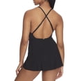 thumbnail image 2 of Women's Anne Cole MD610 Live In Color Surplice Maillot Skirted Swim Dress (Black 14), 2 of 3