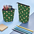 thumbnail image 5 of Lsque green Christmas Element Pattern Telescopic Pencil Bag Pen Holder Stationery Case, Stand-up Retractable Transformer Bag Organizer, 5 of 6