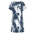 thumbnail image 4 of AOOCHASLIY Miss Dress Fall Clothes Women Spring/Summer Casual Short Sleeve Dress Loose Fitting Tie-dye Printed Button Up Nightgown Home Wear Dress, 4 of 9