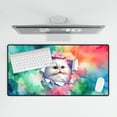 thumbnail image 4 of Funny Watercolor Adorable Persian Peeking Through Torn Paper Effect Desk Mat Full Keyboard Mouse Pad Cat Lover Kitten Owner Gifts Large Mousepad - 00026, 4 of 5