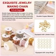 thumbnail image 3 of Uxcell 16.4Ft Faceted Triangle Crystal Chain Roll, Jewelry Making Chain Links Bulk with Lobster Claps Jump Rings for Jewelry Making Findings DIY Craft Necklace Bracelets, Rose Gold, 3 of 7