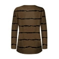 thumbnail image 4 of Scyoekwg Fall Shirts for Women Long Sleeve V-Neck Button Dressy T-Shirt Blouse Striped Print Graphic Tee Loose Lightweight Blouses (Brown,L), 4 of 4