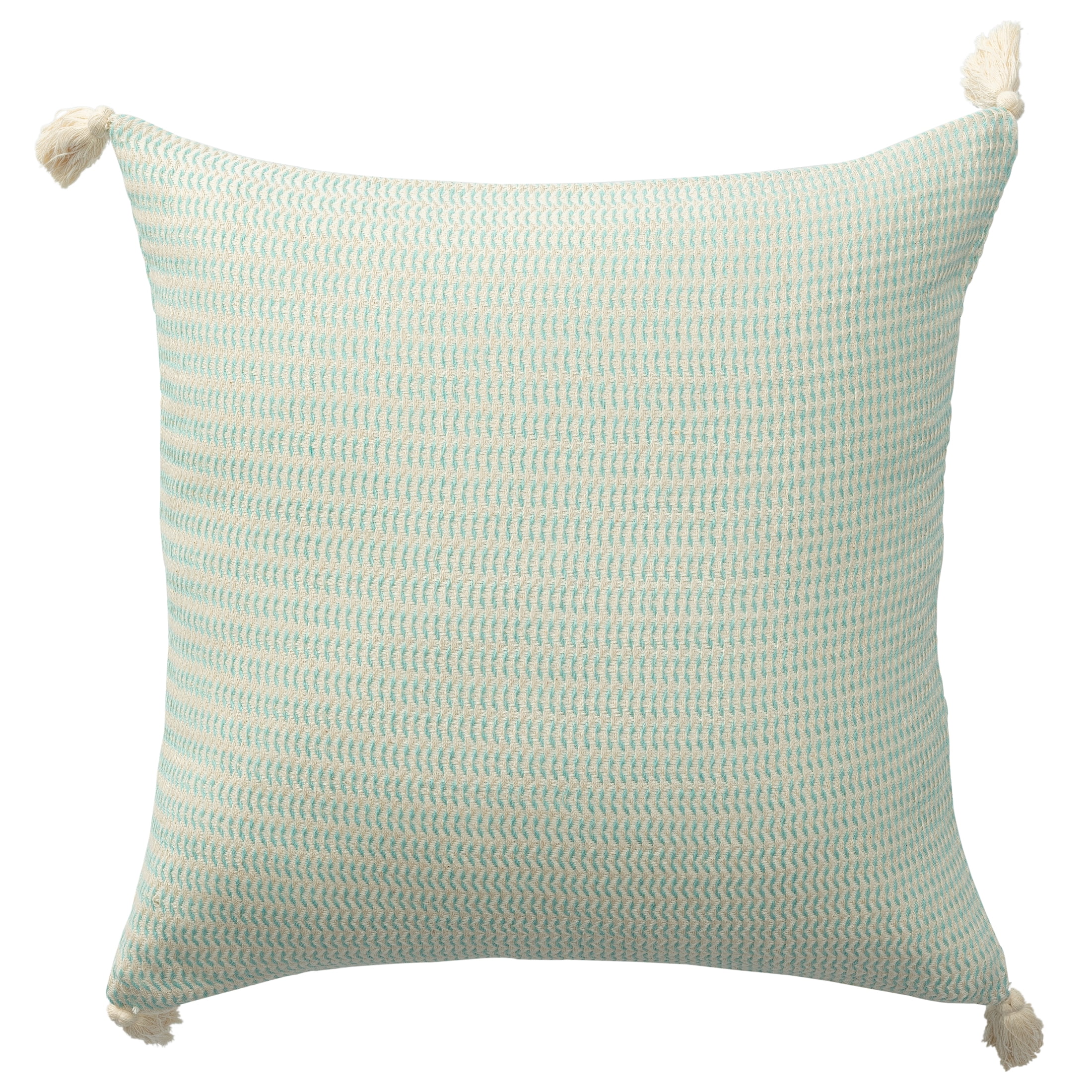 Ox Bay Brinley Light Turquoise Striped Ultra-Soft Turkish Cotton Adult Decorative Throw Pillow