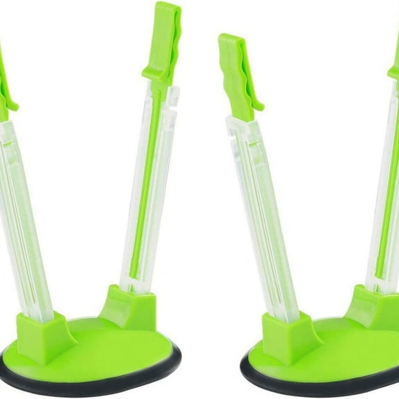Adjustable Baggy Rack,No-hands Food Storage Holders For Food Prep Bag,plastic Freezer Bag,Clip-Ideal Kitchen Gadget (Green,2pcs)