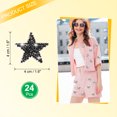 thumbnail image 2 of Uxcell 24 Pcs Parches de Estrella para Planchar de 4cm Parches para Coser para Manualidades Reparación de Ropa Zapatos Decoración de Bolsas Gorras, Negro, 2 of 7