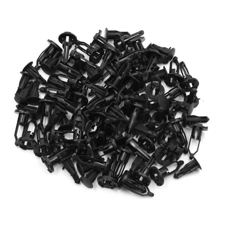 

50pcs 9mm Hole Black Car Fender Bumper Plastic Rivets Push Pin Fasteners