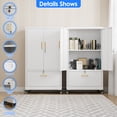 thumbnail image 6 of Gaeanet 1 Drawer Wide Lateral File Cabinet with Wheels & Lock,Metal Filing Storage Cabinet with Doors &,Shelf for Office,Home,School,Garage,Fit A4/Letter/Legal File,White,Required-Assembly, 6 of 11