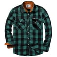 thumbnail image 6 of SPEEDRUN Men's Casual Plaid Shirts Button Down Long Sleeve Jackets Shirt with Chest Pocket Checked Shirt Jacket Thicker and Warmer for All Seasons Green 3XL, 6 of 6
