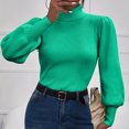 thumbnail image 4 of Suéter de cuello alto de moda para mujer, suéter liso de manga larga, suéter informal de cuello alto, tops, suéter para mujer, 4 of 9