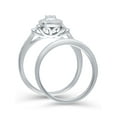 thumbnail image 3 of Forever Bride 1/10 Ct Natural Diamond Cushion Cut Bridal Set Women's Ring, Sterling Silve, 3 of 5