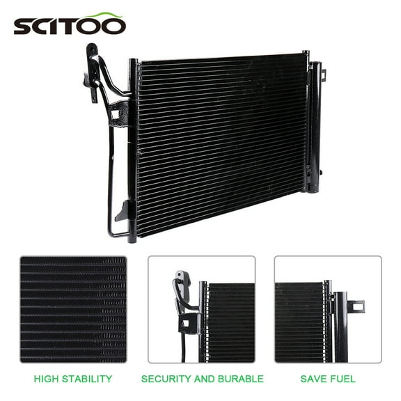 SCITOO AC A/C Condenser Compatible with CU3786 2010-2012 Ford Fusion 2011-2012 Lincoln MKZ 2010 2011 Mercury Milan