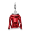 thumbnail image 3 of Auriga 925 Sterling Silver 3-D Red Enameled Jacket Charm with Lobster Clasp (L - 40mm, W - 16mm), 3 of 6