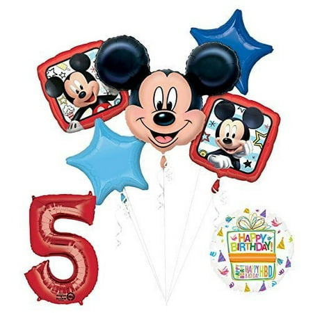 NEW Mickey Mouse 5th Birthday Party Supplies Balloon Bouquet Decorations