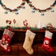 thumbnail image 1 of Adornos navideños, colgante para árbol de Navidad con cinta floral de 2 metros de largo con cordón y pompones. Ideal para árboles de Navidad y decoración de ventanas. Parte superior de plástico., 1 of 6