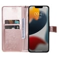 thumbnail image 6 of Decase Wallet Case for Apple iPhone 14, Butterfly Embossed PU Leather Wallet Case Flip Protective Phone Cover with Card Slots and Kickstand Case,Rosegold, 6 of 6