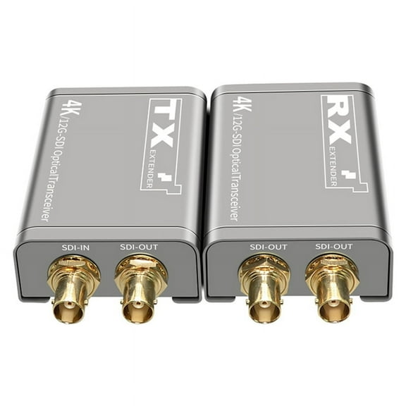 Single Fiber LC Transmitter and Receiver, SDI Fiber Optic Extender, 20km, Singlemode, 12G, 4K US PLUG