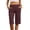 v#37Brick Red231, variant on Women'S Pants Solid Color Elastic Waist Knee Length Straight Leg Relaxed Fit Soft With Side Pockets For Evening Party Classic Bottoms,Red,M
