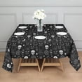 thumbnail image 3 of Black White Gothic Cat Skull Moon Pattern Square Tablecloth,Waterproof Square Table Cover,Wipeable Spillproof Washable Table Cover for Home Kitchen Party Decor 52"x52"(132x132cm), 3 of 6