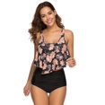 thumbnail image 6 of Swimsuit for Women Two Piece Bathing Suit Top Ruffled Racerback High Waisted Tankini, 6 of 7