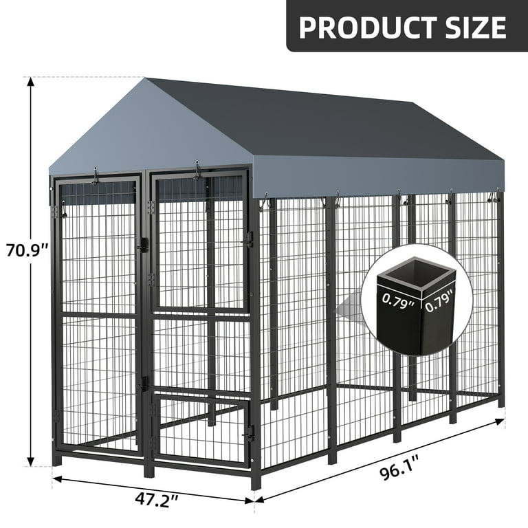 Large dog run with roof online
