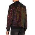 thumbnail image 3 of INSPIRE CHIC Men's Jackets Sequin Bomber Sparkle Design Party Zip-Up Jacket M Multicolor, 3 of 4