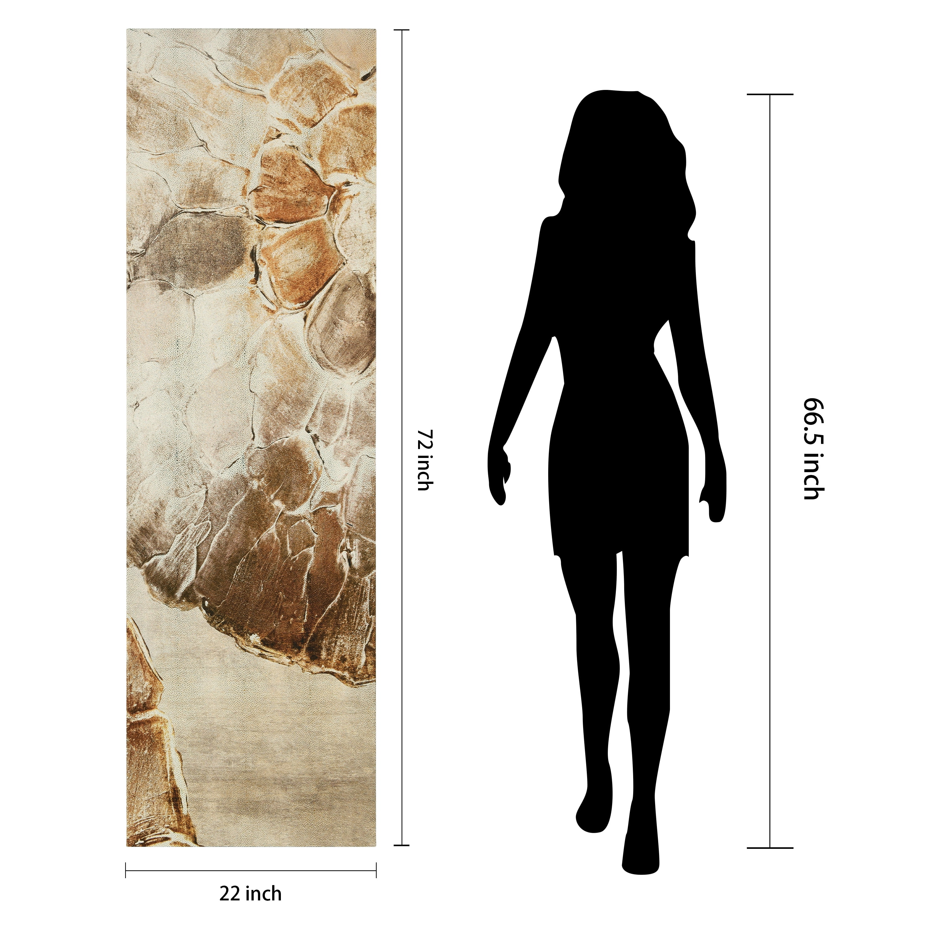 "Golden Layers II" Abstract artwork Rendered on Gold Shagreen Wrapped Canvas Wall Art, sized 72"x22"