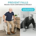 thumbnail image 4 of Stander Wonder Toilet Safety Rails for Seniors, Adjustable Detachable Toilet Frame with Padded Handles for Elderly Adults, Foldable Handicap Support Rail with Footrest, Fits any Toilets, 4 of 9