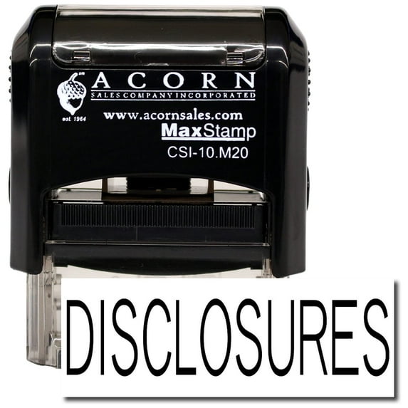 Self-Inking Disclosures Stamp with Orange Ink