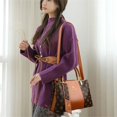 thumbnail image 5 of Bolso de mano de lujo para mujer, con estampado vintage, con asa superior, de gran capacidad, para viaje diario, de piel de alta calidad, diseño moderno, 5 of 5