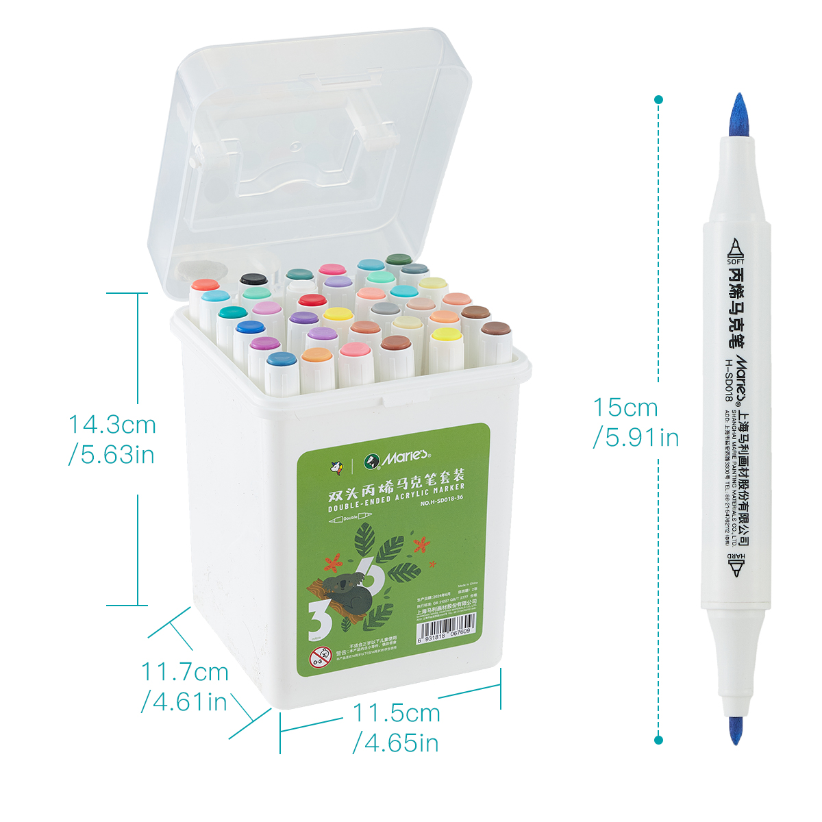 Double-Headed Acrylic Marker Pens Set, Water-Based Paint Markers for Rock, Ceramic, Wood, Canvas, Scrapbooking, Art Supplies for Artists, Adults