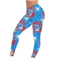 thumbnail image 3 of AherBiu Independence Day Yoga Leggings for Women Printed Stretchy Slim Workout Bottom Legging Pants, 3 of 5