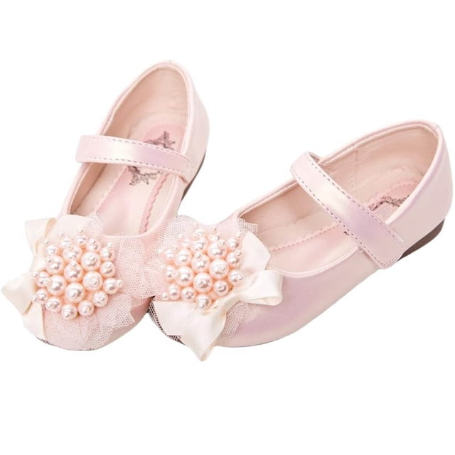 Zapatos de Baile de Niñas de Cuero Suave Vendido Princesa Perla Zapatos Casuales para Niñas de Verano