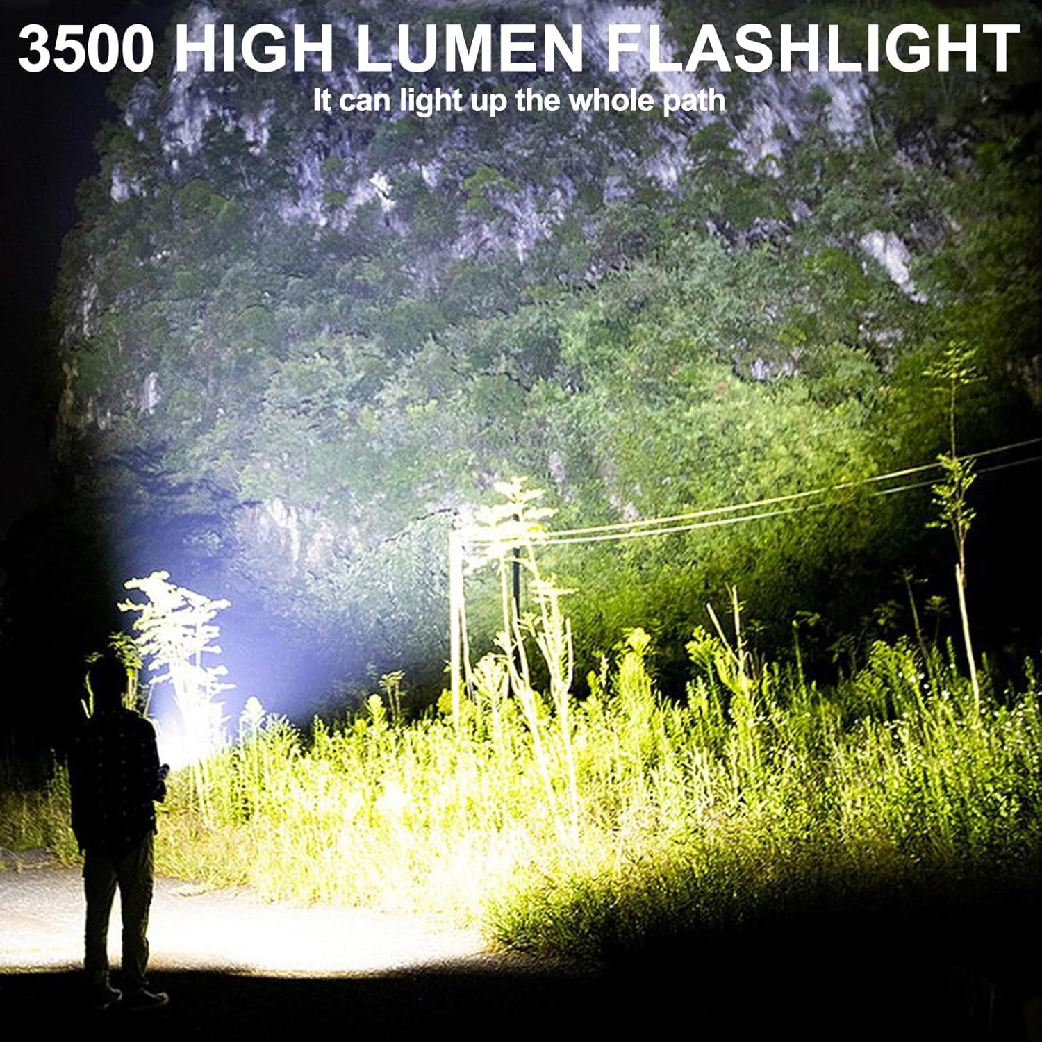Siuyiu Flashlights High Lumens, USB Rechargeable Flashlights, Super Bright Flash Light with COB Light, Tactical Flashlights with Powerful Powerful Digital Display, LED Flashlight with 9 Modes