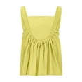 thumbnail image 6 of Otntypg Womens Linen Tank Tops Summer Cute Sleeveless Square Neck Loose Fit Shirts Trendy Oversized Soft Cotton Tunic Blouses Yellow S, 6 of 10