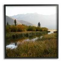 Stupell Industries Soothing Grassy Bog Stream Mountains Landscape Photography Black Framed Art Print Wall Art, 24x24, by Carol Robinson