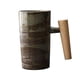 thumbnail image 2 of Mugs Ceramics Retro Stoneware 201-300ml, Hand Made Coffee Mug Wooden Handle, Family Office Home Use, Ceramic Stoneware Wooden Handle, Kitchen Dining Room Decor, Portable Coffee Mug, For, 2 of 8