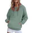 thumbnail image 6 of WTOBBY Women's Oversized Plush Hoodie, Drop Shoulder Long Sleeve, Fall Casual Sweatshirt with Cozy Fleece Interior and Relaxed Streetwear Style,Mint Green XL, 6 of 6