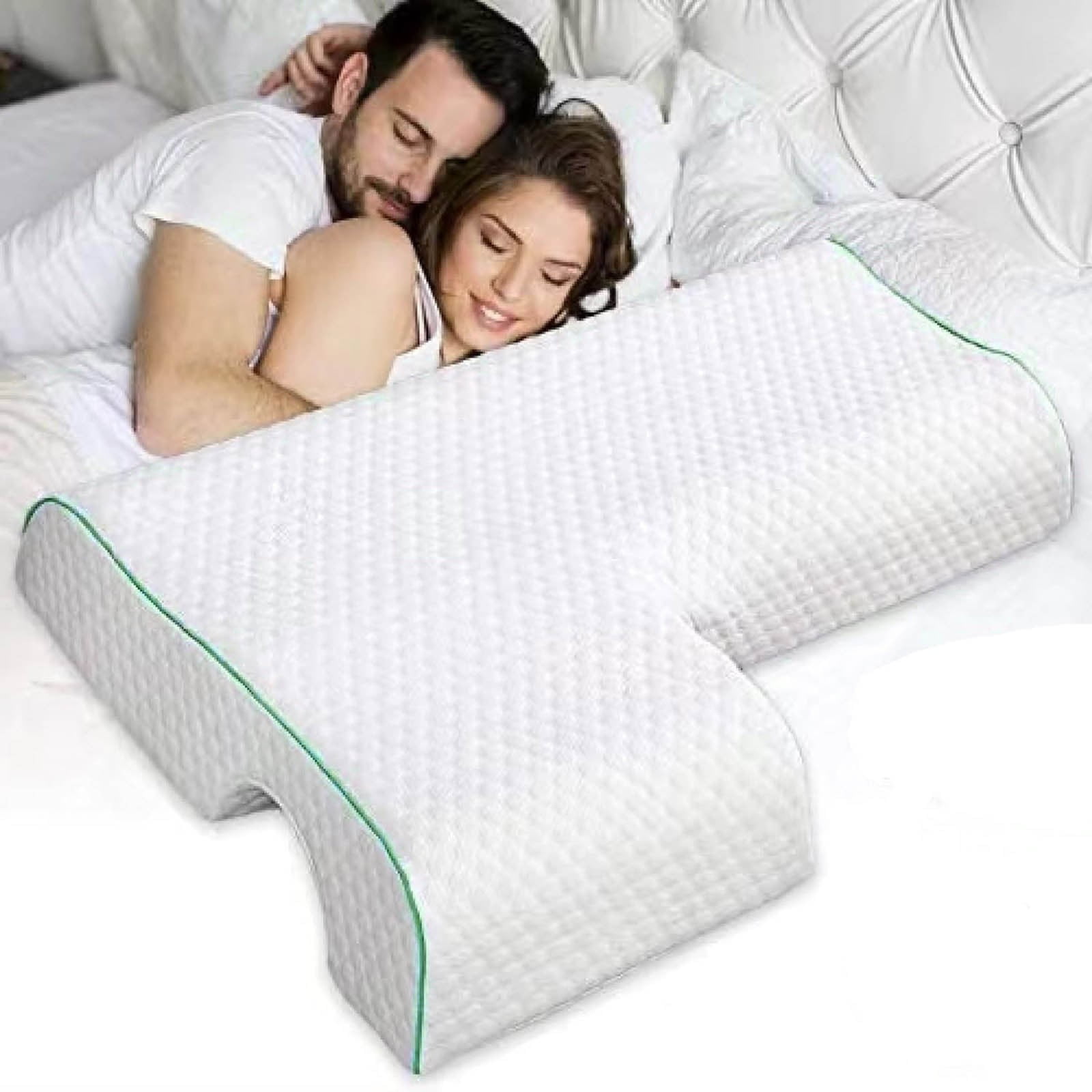 Oreiller Intime Pour Couples - Coussin En Mousse Mémoire Ergonomique, Soutien Pour Le Dos Et Les Fesses, Couleur Noir