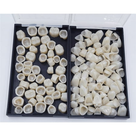 100 PCS Dental Temporary Crown Kit Anterior Front Back Molar Posterior Safe Resin Material Anterior Front Teeth Oral Care Resin