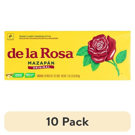 (10 pack) De La Rosa Mazapan Style Mexican Peanut Candy for Snacking and Sharing, 30 Count