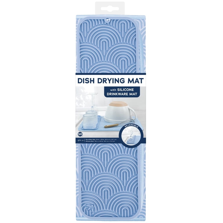 S&T Inc. Dish and Bottle Drying Mats, Microfiber photo 1