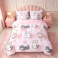 thumbnail image 2 of Erosebridal 7 Piece Bed In A Bag Twin Size Comforter Set,Cartoon Cat Girls Bedding Sets for Twin Beds,Cartoon Kitten Pet Pink Reversible Bed Set,Love Heart Comforter with Sheet Set,All Season, 2 of 5